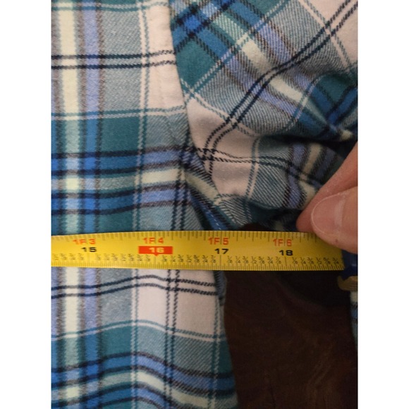 VINEYARD VINES - Boys Plaid Flannel Button Up Shirt Blue Green White Size. M - Picture 7 of 7